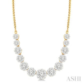 2 Ctw Round Cut Diamond Lovebright Necklace in 14K Yellow and White Gold
